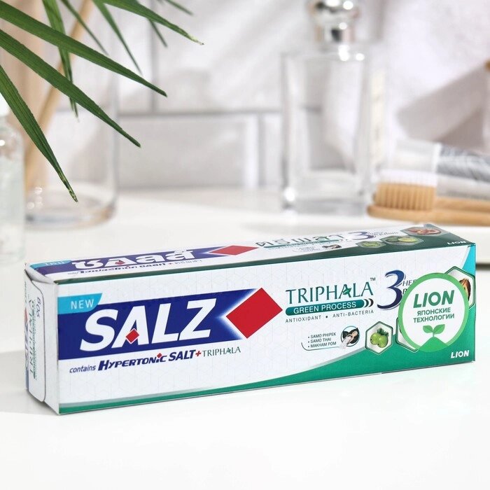 Зубная паста LION Thailand Salz Herbal с гипертонической солью и трифалой, 90 г от компании Интернет-гипермаркет «MOLL» - фото 1