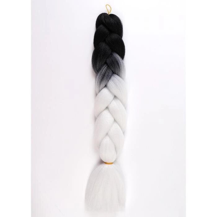 ZUMBA Канекалон двухцветный, гофрированный, 60 см, 100 гр, цвет чёрный/белый (#BY30) от компании Интернет-гипермаркет «MOLL» - фото 1