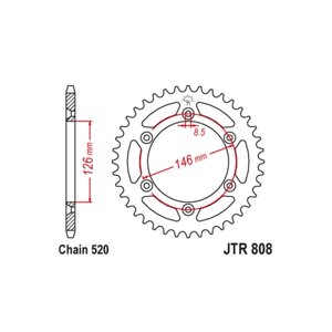 Звезда ведомая JT sprockets JTR808-43