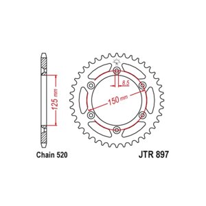 Звезда ведомая JT sprockets JTR897-42