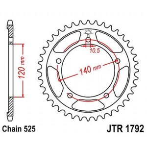 Звезда задняя, ведомая, JTR1792 для мотоцикла стальная