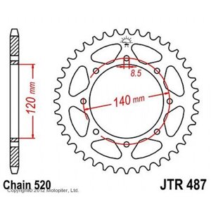 Звезда задняя ведомая JTR487 для мотоцикла стальная