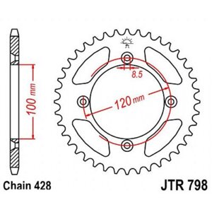 Звезда задняя ведомая JTR798 для мотоцикла стальная