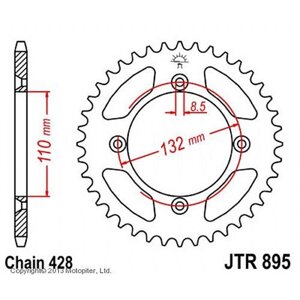 Звезда задняя ведомая JTR895 для мотоцикла стальная
