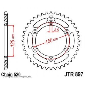 Звезда задняя ведомая JTR897 для мотоцикла стальная