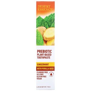 Desert Essence, пребиотик, зубная паста на растительной основе, Имбирная Мята, 6,25 унции (176 г)