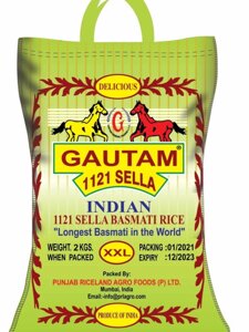 Gautam 1121 SELLA рис басмати (пропаренный экстра длиннозерный селла) 5кг