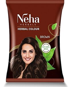 Краска для волос Neha Herbals на натуральной основе, коричневый цвет, 20 г