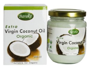 BARAKA Масло кокосовое премиум органик, 200 мл, стекло