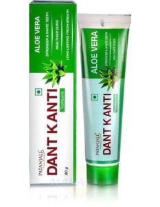 PATANJALI Dant Kanti Aloe Vera toothpaste Аюрведическая зубная паста алое вера, 80 г