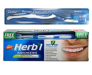 Dabur Зубная паста Herbl для курящих+ щётка зубная 150 гр