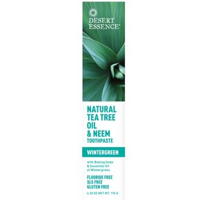 Desert Essence Натуральная зубная паста с маслом чайного дерева и нимом, Wintergreen, 6.25 унций (176 г)