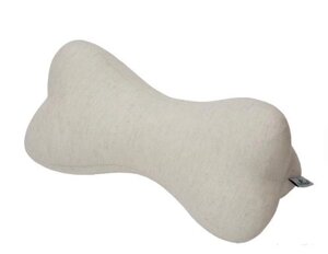 Подушка-косточка "Льняная" под голову и шею, лен+файбер , 30х15 см