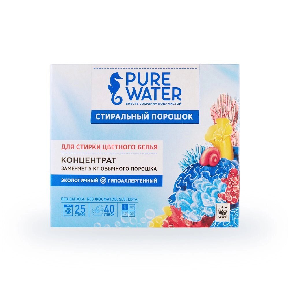Pure Water Стиральный порошок для цветного белья, 800 г от компании Интернет-магазин ayurvedic by - фото 1