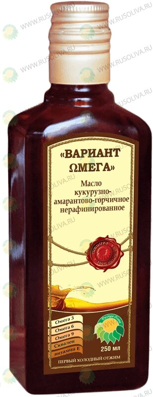 РУССКАЯ ОЛИВА Масло кукурузно-амарантово-горчичное «ВАРИАНТ ОМЕГА», 250 мл от компании Интернет-магазин ayurvedic by - фото 1