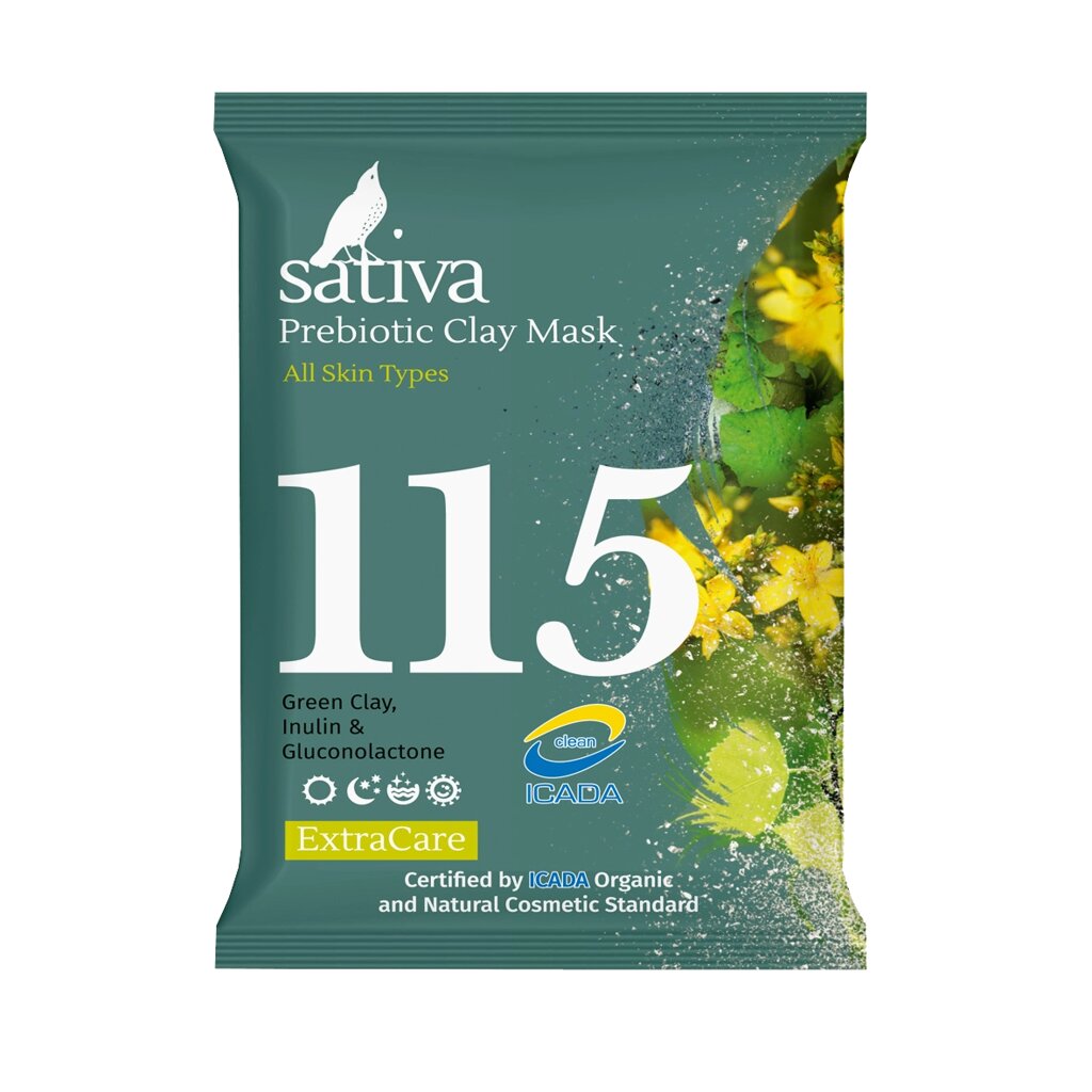SATIVA Маска минеральная с пребиотиком №115, 15 г от компании Интернет-магазин ayurvedic by - фото 1