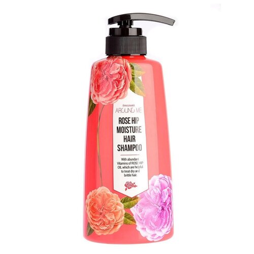 Шампунь для волос с розой WELCOS Around me Rose Hip Hair Shampoo 500 мл