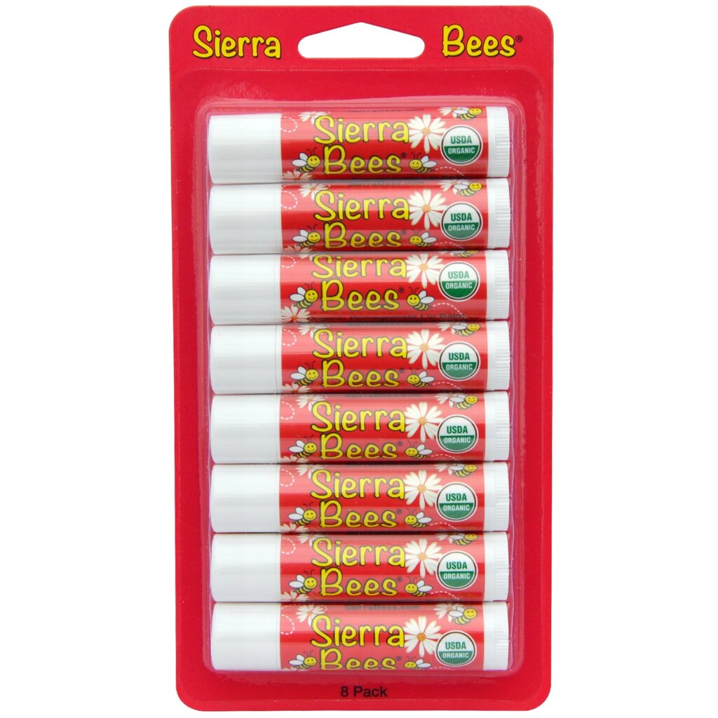 Sierra Bees Органические бальзамы для губ Гранат, 0,15 унции (4,25 г) от компании Интернет-магазин ayurvedic by - фото 1