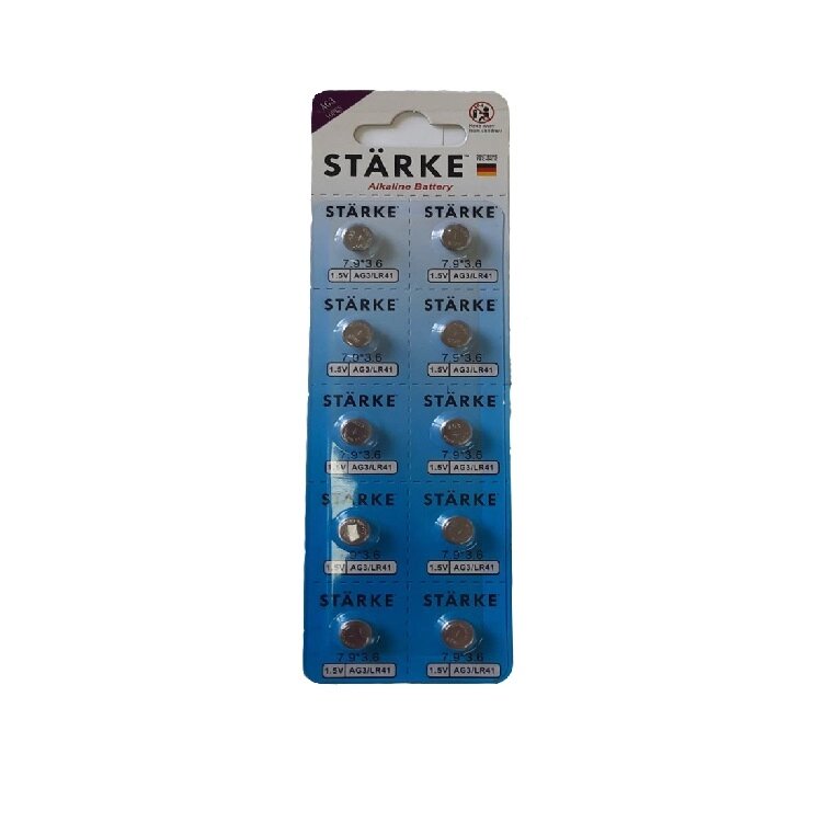 Батарейка STARKE AG3/LR41/10BP, 1 шт от компании Интернет-магазин "Польза" - фото 1