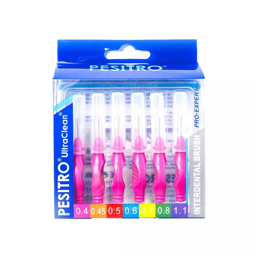 Набор межзубных ершиков PESITRO Ortho Standart, толщина 0,4 мм, с прорезиненной ручкой от компании Интернет-магазин "Польза" - фото 1