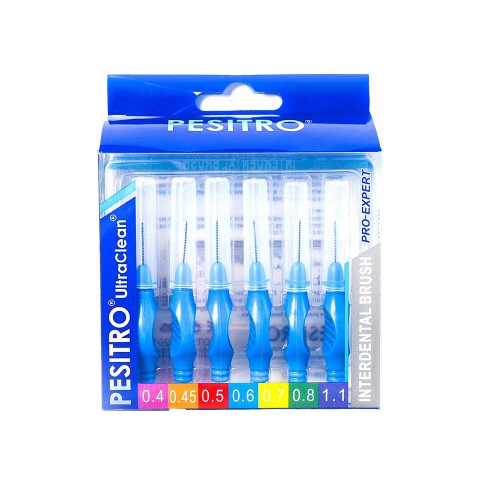 Набор межзубных ершиков PESITRO Ortho Standart, толщина 0,6 мм, с прорезиненной ручкой от компании Интернет-магазин "Польза" - фото 1