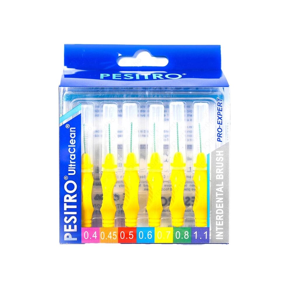 Набор межзубных ершиков PESITRO Ortho Standart, толщина 0,7 мм, с прорезиненной ручкой от компании Интернет-магазин "Польза" - фото 1