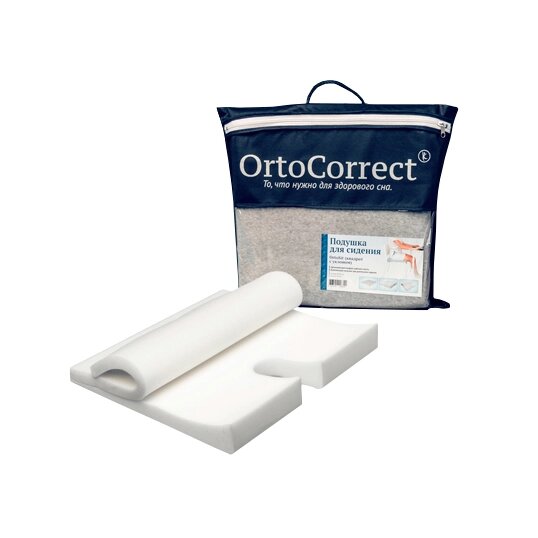 Подушка-квадрат для сиденья OrtoCorrect OrtoSit с уклоном от компании Интернет-магазин "Польза" - фото 1