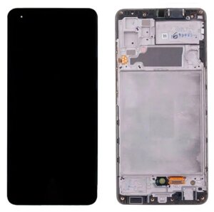 Дисплей (экран в сборе) для телефона Samsung A325F Galaxy A32 в рамке (черный) (OLED)