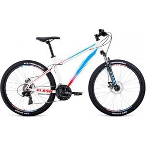 Горный велосипед (хардтейл) Велосипед FORWARD FLASH 26 2.0 disc (26" 21 ск. рост. 15"2020-2021, белый/голубой,