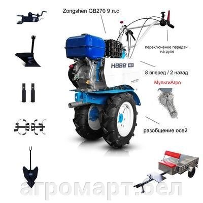 Мотоблок с Прицепом Нева МБ-23ZS МультиАгро с двигателем Zongshen GB270 9 л. с. В комплекте: В комплекте: Фрезы, от компании ООО «Агромарт» - фото 1