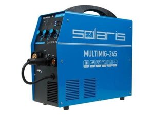 Полуавтомат сварочный Solaris MULTIMIG-245 (230В, MIG/FLUX/MMA/TIG, евроразъем, горелка 3 м, смена полярности, 2T/4T,