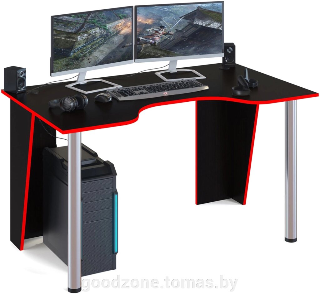 Геймерский стол Сокол КСТ-18 (черный/красный) от компании Интернет-магазин «Goodzone. by» - фото 1