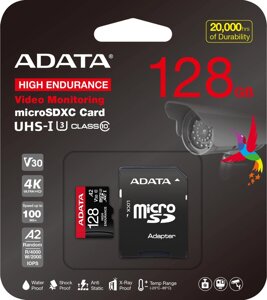 Карта памяти ADATA high endurance 128gb AUSDX128GUI3v30SHA2-RA1