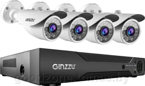 Комплект видеонаблюдения Ginzzu HK-448N от компании Интернет-магазин «Goodzone. by» - фото 1