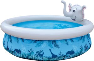 Надувной бассейн Sunclub Слон 3D со спреем 17821 (205x205x47)