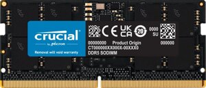 Оперативная память crucial 16гб DDR5 sodimm 4800 мгц CT16G48C40S5