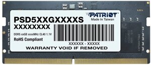 Оперативная память Patriot Signature Line 32ГБ DDR5 SODIMM 4800 МГц PSD532G48002S