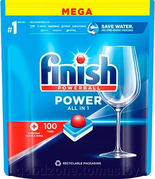 Таблетки для посудомоечной машины Finish All in 1 Powerball Power (100 шт) - сравнение