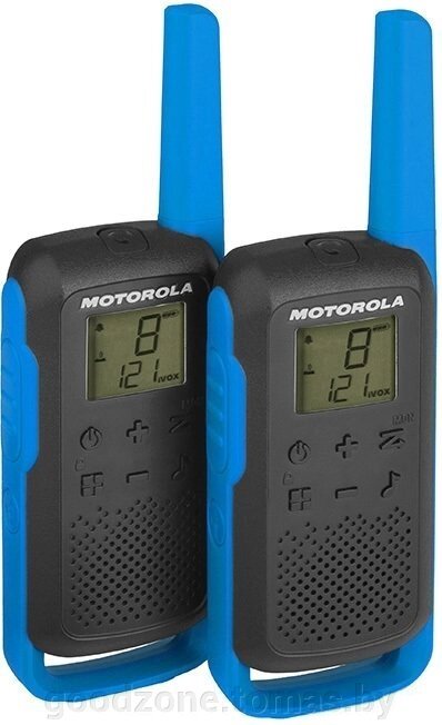 Портативная радиостанция Motorola T62 Walkie-talkie (черный/синий) от компании Интернет-магазин «Goodzone. by» - фото 1