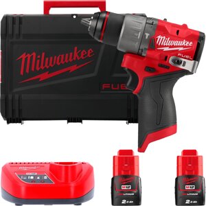 Ударная дрель-шуруповерт Milwaukee M12 FUEL M12FPD2-202X 4933479868 (с 2-мя АКБ 2 Ач, кейс)