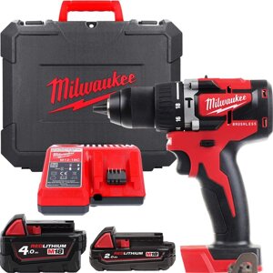 Ударная дрель-шуруповерт Milwaukee M18 M18CBLPD-422C 4933472116 (с 2-мя АКБ 4 Ач + 2 Ач, кейс)