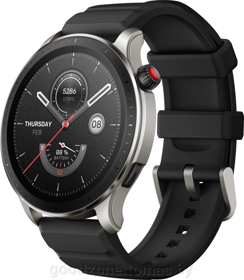 Умные часы Amazfit GTR 4 (серебристый, с черным ремешком из фторэластомера) от компании Интернет-магазин «Goodzone. by» - фото 1