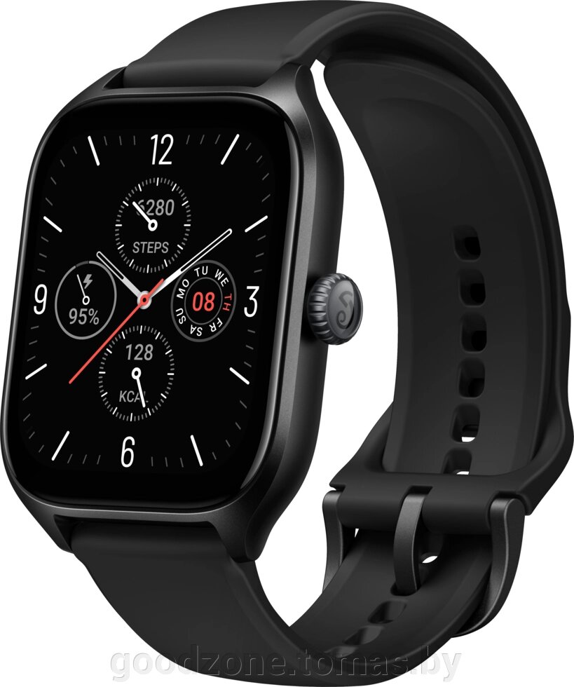 Умные часы Amazfit GTS 4 (черный, с черным ремешком из фторэластомера) от компании Интернет-магазин «Goodzone. by» - фото 1