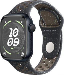 Умные часы Apple Watch Nike Series 9 41 мм (алюминиевый корпус, полуночный/полуночный, спортивный силиконовый ремешок