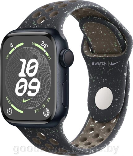 Умные часы Apple Watch Nike Series 9 41 мм (алюминиевый корпус, полуночный/полуночный, спортивный силиконовый ремешок