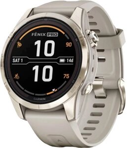 Умные часы Garmin Fenix 7S Pro Sapphire Solar (мягкое золото/песок)