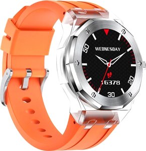 Умные часы Hoco Y13 (серебристый/оранжевый)
