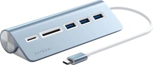 USB-хаб satechi USB-C combo hub ST-tchcrb (голубой)