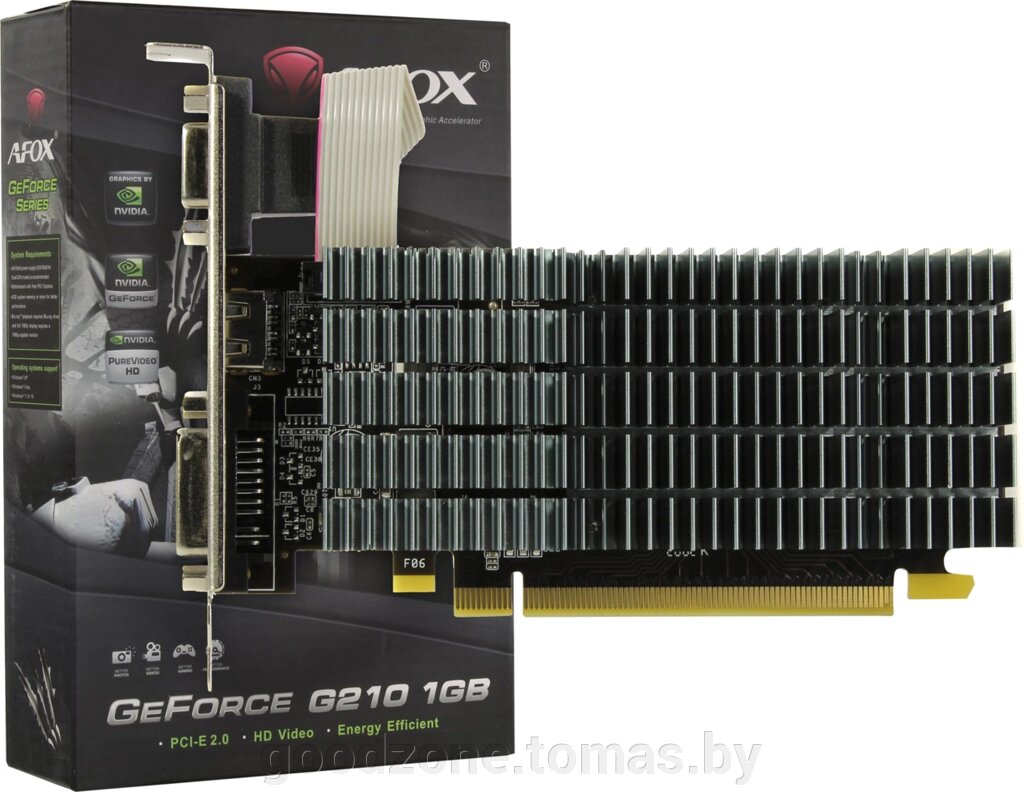 Видеокарта AFOX GeForce GT 210 1GB DDR2 AF210-1024D2LG2 от компании Интернет-магазин «Goodzone. by» - фото 1