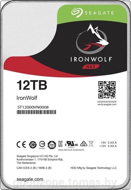 Жесткий диск Seagate IronWolf 12TB ST12000VN0008 от компании Интернет-магазин «Goodzone. by» - фото 1